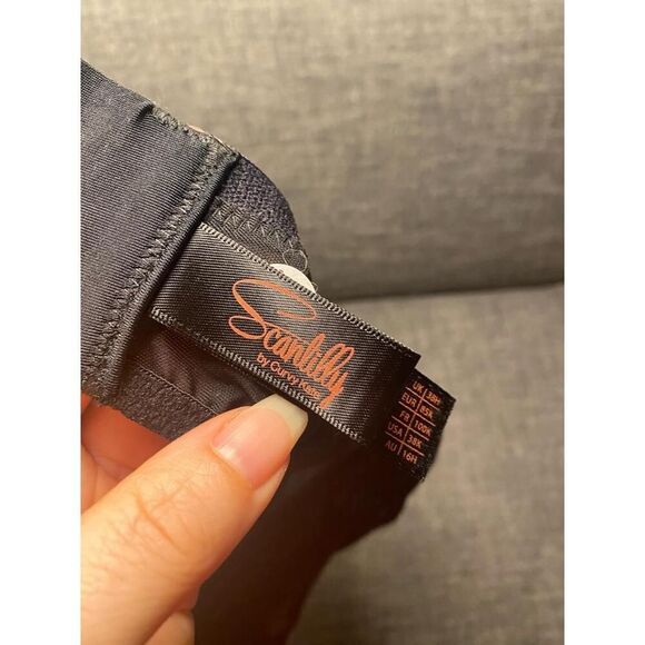 Scantilly 38K peek a boo lace Bra NWT Black Plunge Sheer Strappy Sexy Elegant - Picture 12 of 14